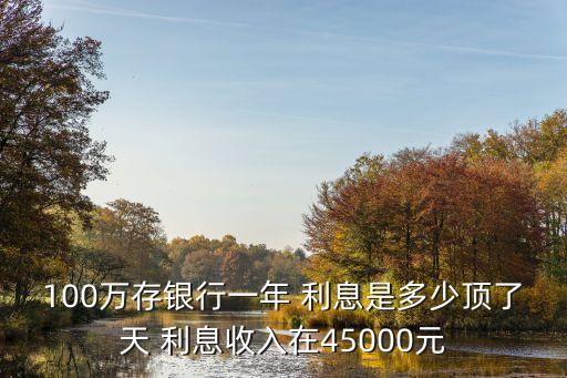 100萬(wàn)存銀行一年 利息是多少頂了天 利息收入在45000元