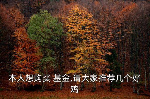 本人想購買 基金,請大家推薦幾個好雞