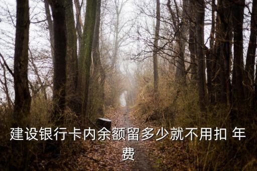 建設(shè)銀行卡內(nèi)余額留多少就不用扣 年費(fèi)