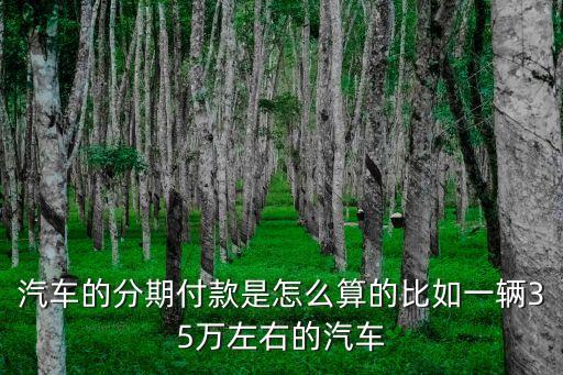 汽車的分期付款是怎么算的比如一輛35萬左右的汽車