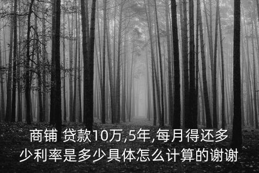 貸款買鋪面一月還多少
