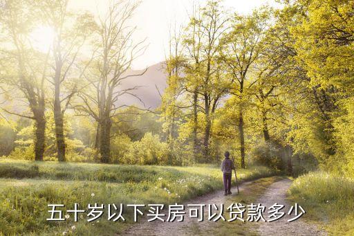 五十歲以下買(mǎi)房可以貸款多少
