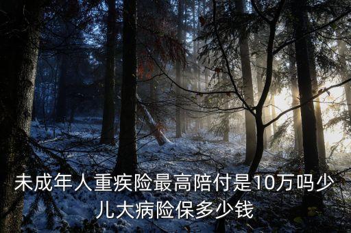 未成年人重疾險最高陪付是10萬嗎少兒大病險保多少錢
