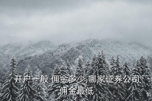  開戶一般 傭金多少,哪家證券公司 傭金最低