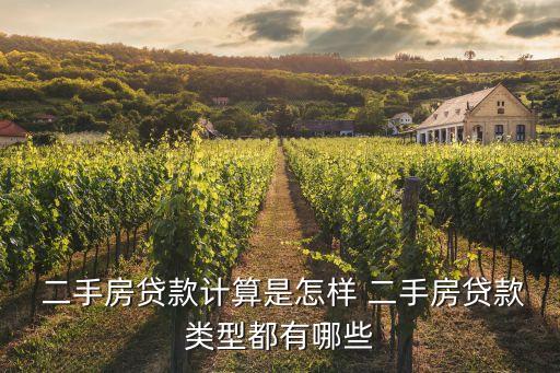  二手房貸款計(jì)算是怎樣 二手房貸款類型都有哪些
