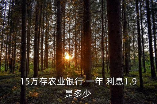 十五萬(wàn)一年的利息是多少,農(nóng)行十五萬(wàn)一年利息