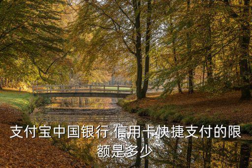 支付寶中國銀行 信用卡快捷支付的限額是多少