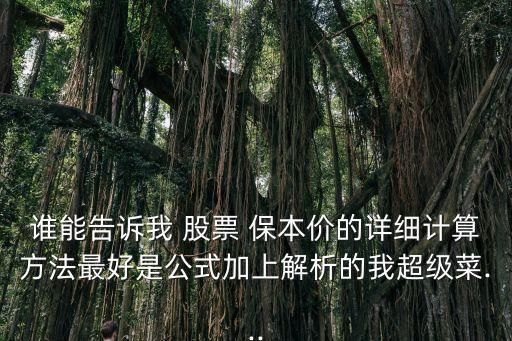 誰能告訴我 股票 保本價(jià)的詳細(xì)計(jì)算方法最好是公式加上解析的我超級(jí)菜...