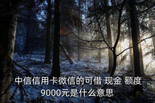  中信信用卡微信的可借 現(xiàn)金 額度9000元是什么意思