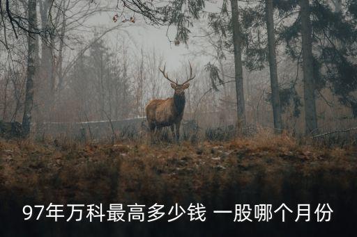97年萬科最高多少錢 一股哪個月份