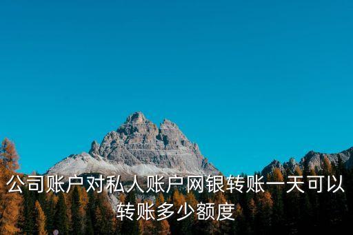 公司賬戶(hù)對(duì)私人賬戶(hù)網(wǎng)銀轉(zhuǎn)賬一天可以轉(zhuǎn)賬多少額度