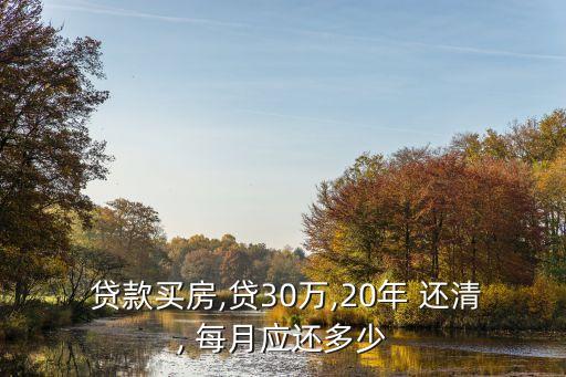 貸款30萬20年還清每月還多少,貸款13萬分60期還每月還多少
