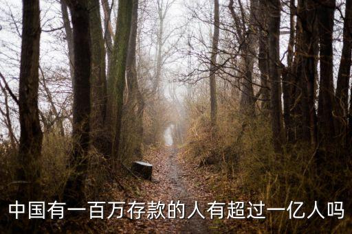 中國(guó)有一百萬(wàn)存款的人有超過(guò)一億人嗎