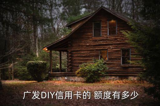  廣發(fā)DIY信用卡的 額度有多少