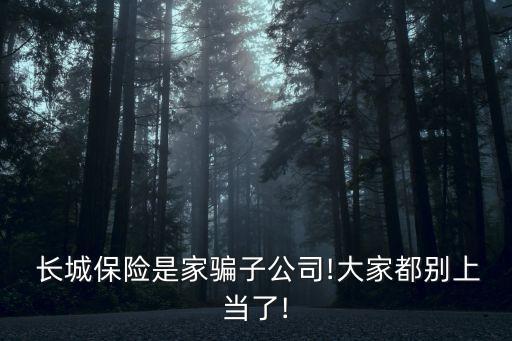  長城保險是家騙子公司!大家都別上當了!
