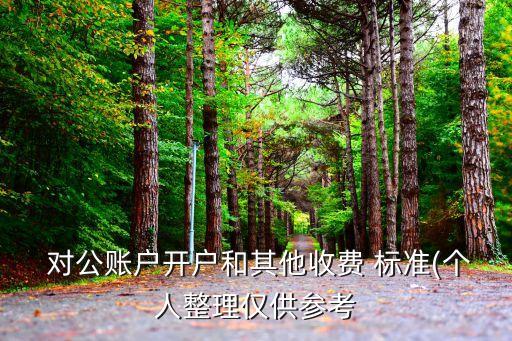  對(duì)公賬戶開(kāi)戶和其他收費(fèi) 標(biāo)準(zhǔn)(個(gè)人整理僅供參考