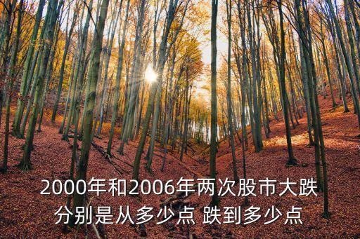 2000年和2006年兩次股市大跌分別是從多少點(diǎn) 跌到多少點(diǎn)