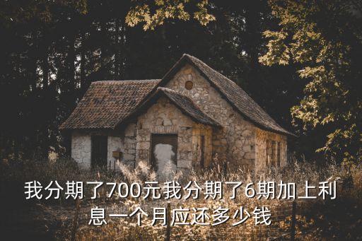 我分期了700元我分期了6期加上利息一個月應(yīng)還多少錢