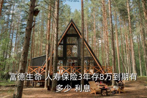 富德生命 人壽保險(xiǎn)3年存8萬到期有多少 利息