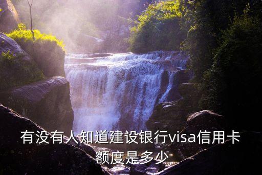 有沒有人知道建設(shè)銀行visa信用卡 額度是多少