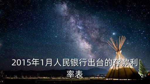 2015年1月人民銀行出臺(tái)的存款利率表