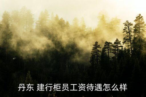丹東 建行柜員工資待遇怎么樣