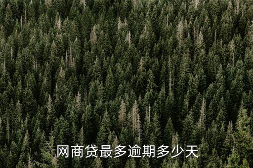 網(wǎng)商貸最多逾期多少天
