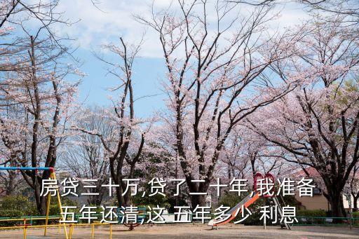 30萬房貸五年利息多少錢