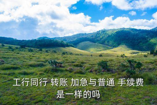 工行同行 轉(zhuǎn)賬 加急與普通 手續(xù)費(fèi)是一樣的嗎