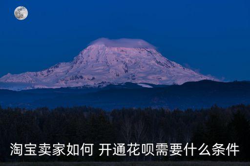 淘寶賣家如何 開通花唄需要什么條件