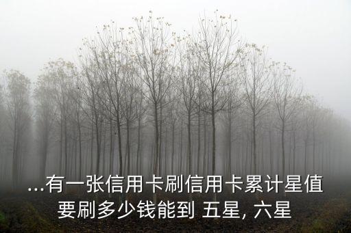 ...有一張信用卡刷信用卡累計星值要刷多少錢能到 五星, 六星