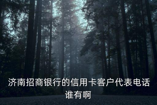  濟南招商銀行的信用卡客戶代表電話誰有啊
