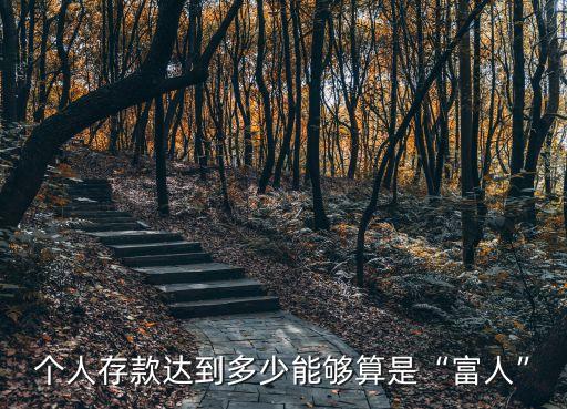 個人存款達到多少能夠算是“富人”