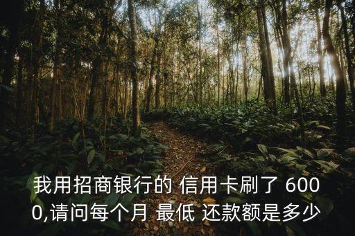 我用招商銀行的 信用卡刷了 6000,請問每個月 最低 還款額是多少