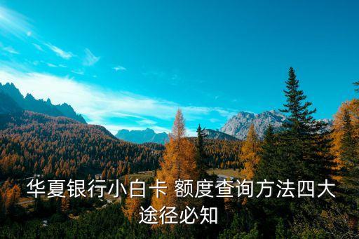 華夏卡批了怎么查額度是多少