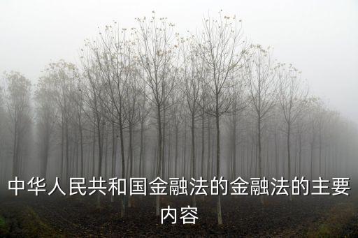 中華人民共和國(guó)金融法的金融法的主要內(nèi)容
