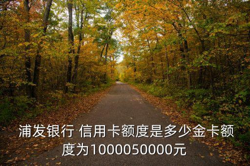  浦發(fā)銀行 信用卡額度是多少金卡額度為1000050000元
