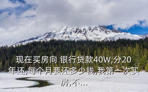 現(xiàn)在買(mǎi)房向 銀行貸款40W,分20年還,每個(gè)月要還多少錢(qián),我第一次買(mǎi)房,不...
