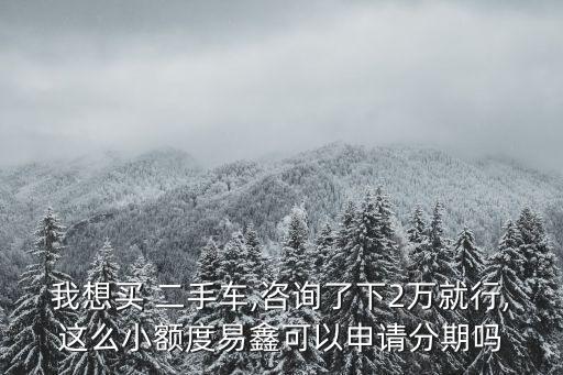 我想買 二手車,咨詢了下2萬就行,這么小額度易鑫可以申請分期嗎