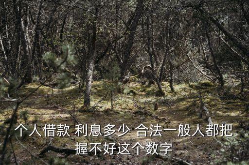 個人借款 利息多少 合法一般人都把握不好這個數(shù)字