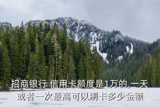 招商銀行 信用卡額度是1萬的,一天或者一次最高可以刷卡多少金額