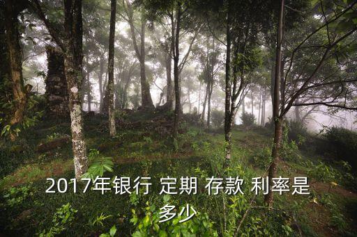 2017年銀行 定期 存款 利率是多少