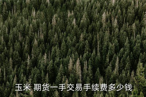  玉米 期貨一手交易手續(xù)費(fèi)多少錢