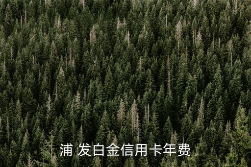 浦發(fā)白金卡要存錢多少錢