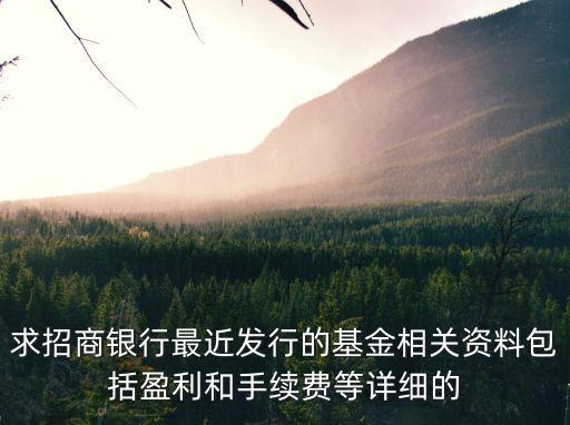求招商銀行最近發(fā)行的基金相關(guān)資料包括盈利和手續(xù)費(fèi)等詳細(xì)的