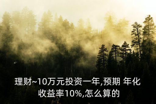 理財~10萬元投資一年,預期 年化 收益率10%,怎么算的