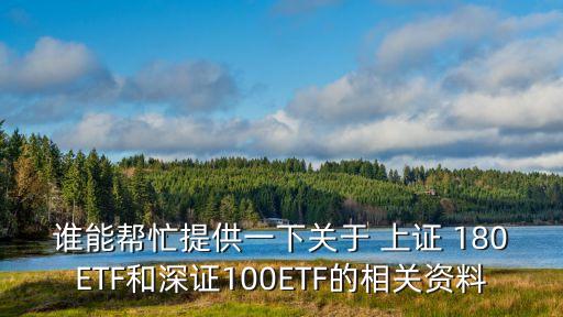 誰能幫忙提供一下關(guān)于 上證 180ETF和深證100ETF的相關(guān)資料