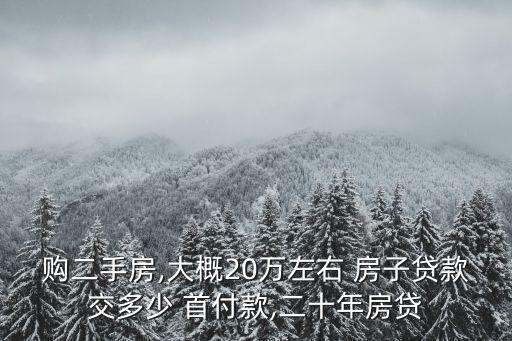 購二手房,大概20萬左右 房子貸款交多少 首付款,二十年房貸