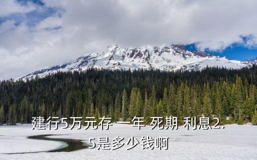 建行5萬元存 一年 死期 利息2.5是多少錢啊
