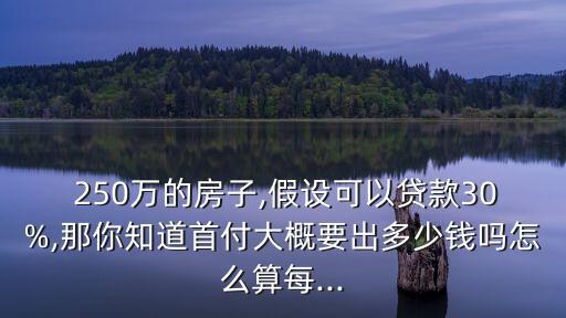  250萬(wàn)的房子,假設(shè)可以貸款30%,那你知道首付大概要出多少錢嗎怎么算每...